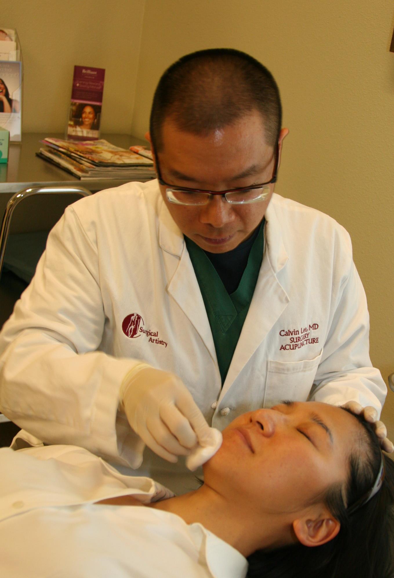 working on a very even application of chemical peel. Done by Dr. Lee on Dr. Wu (modesto, CA)