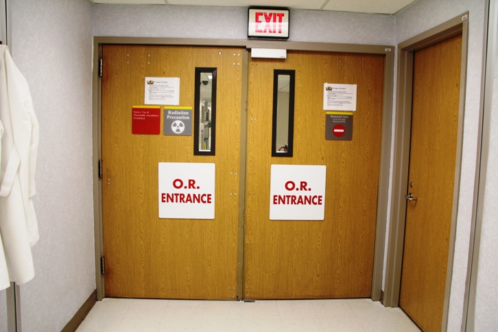 Operating Room entrance doors OR doors at DMC modesto