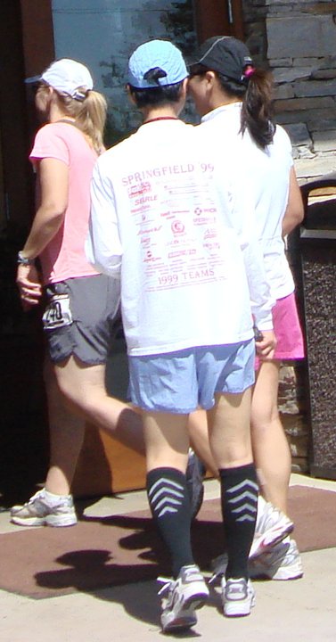 Dr. Tammy Wu, Modesto Plastic Surgeon wearing Sigvaris Athletic Recovery socks on a weekend, after a 5 mile race in Hilmar.